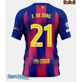 Barcelona Frenkie de Jong #21 Tricou Fotbal Replică 2025-26 Barbati Acasa